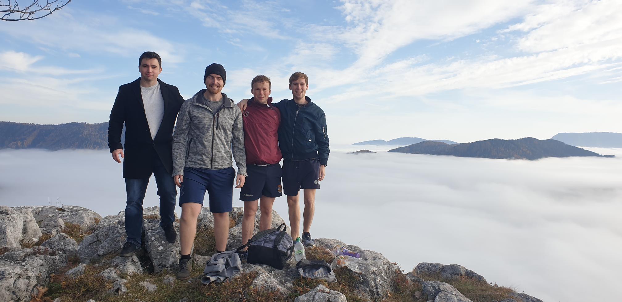 Group of AAPS students stood up a mountain