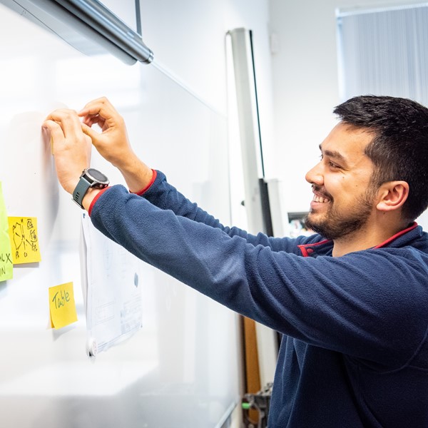 Patrick Prince using a whiteboard